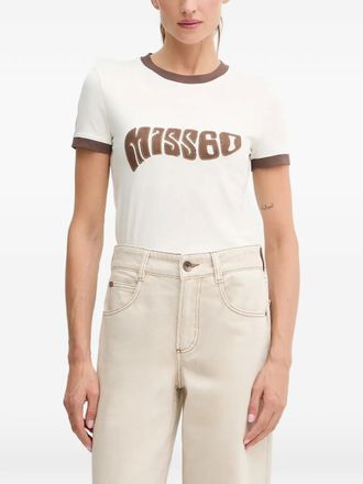 Miss Sixty appliqu&eacute;d ringer T-shirt - Bianco