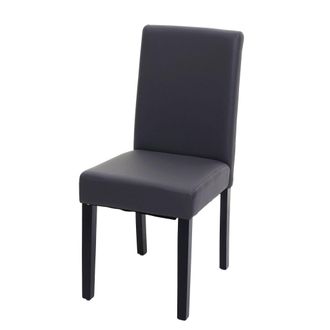 Hhg Hhg - Silla De Comedor Littau, Silla De Cocina, Polipiel, Gris Mate, Patas Oscuras