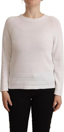 Alpha Studio Womens Cotton Knit Crew Neck Sweater - White - Size EU 40 (Womens)