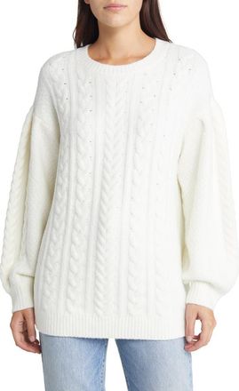 Treasure & Bond Cable Stitch Sweater in Ivory at Nordstrom, Size X-Small