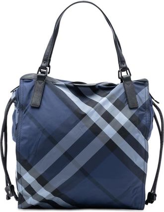 Burberry Pre-owned Burberry Supernova Check Nylon Buckleigh Tote CNDONHOUDON