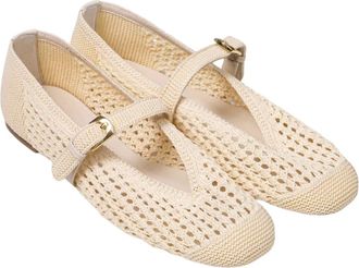 Stuart Weitzman Schoenen, Dames, Beige, 39 EU, Leer, Leora Mary Jane