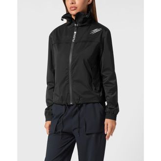 Plein Sport Cropped Windbreaker Ls Scratch Women in Black at Nordstrom, Size Xx-Large