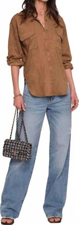 Heartloom Maya Button Down Shacket In Brown