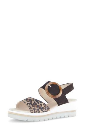 Gabor Quarter Strap Wedge Sandal in Chocolate at Nordstrom, Size 7.5Us