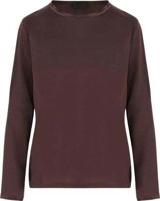 F.it Stretch Zijde Trui - Dames - Longsleeves - Bruin - 2XL - Spandex - Tops