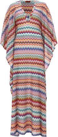 Missoni Zigzag Viscose Shimmering Kaftan Dress