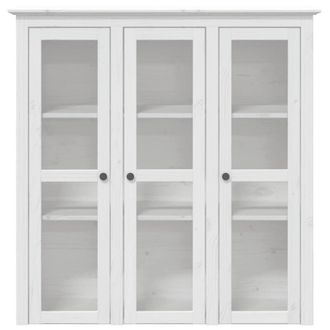 Berkfield Home Beautiful Cabinet with Glass Doors BODO White Solid Wood Pine