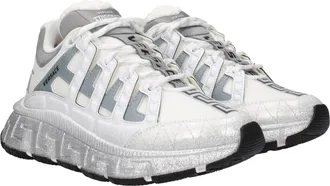 Versace Womens White Fabric Athletic Sneakers