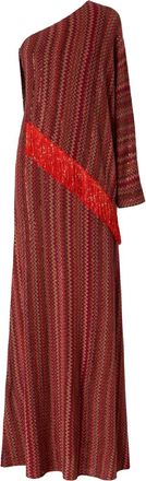 Missoni Abito monospalla con motivo a zigzag - Rosso
