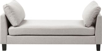 Beliani Chaise Longue De Tela Estilo Escandinavo Moderno Patas De Acero Gris Claro Archiane