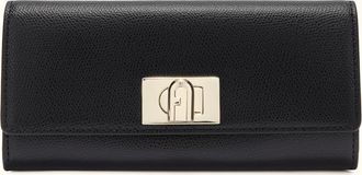 Furla 1927 Portafoglio Continental Nero Nero Pelle Stampata Donna