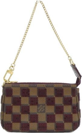 Louis Vuitton Damier Ebene Rouge Coated Canvas Spangles Pochette Pouch (Pre-Owned)