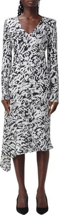 Patrizia Pepe Elegante Zijden Midi Jurk - Dames - Casual kleedjes - Zwart - M - Kleedjes