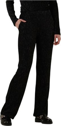 Another Label Velvet Flared Broek - Dames - Wijde Broeken - Zwart - XL - Polyester - Broeken