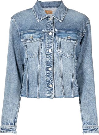 LE JEAN button-down fastening denim jacket - women - Cotton/Elastane - L - Blue