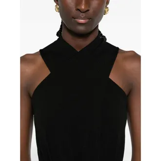 SIMKHAI Crossover Halterneck Bodysuit - Black