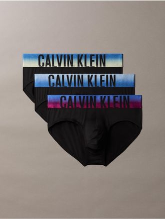 Calvin Klein Mens Intense Power 3-Pack Hip Brief - Black - XL