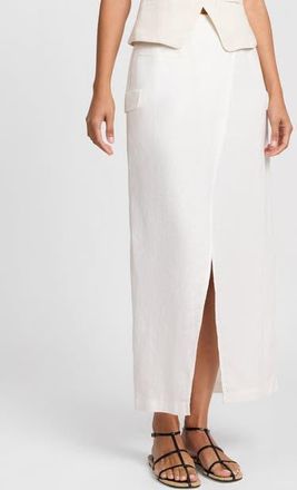 Onia Linen Utility Wrap Maxi Skirt in Natural at Nordstrom, Size 10