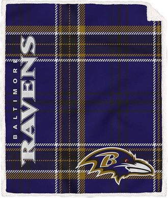 Pegasus Sports Baltimore Ravens Nfl Team Classic Plaid Sherpa Throw
