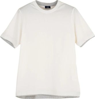 Barba T-shirt met Dubbele Kraag en Korte Mouwen - Heren - T-shirts - Wit - L - Katoen - Tops