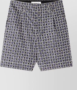 Lanvin pleated front shorts geometric pattern
