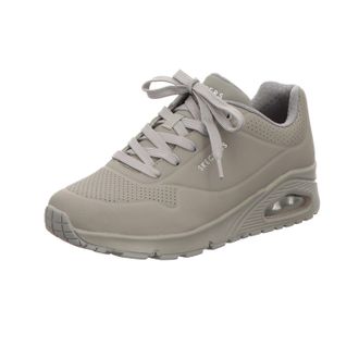 Skechers Womens Uno Stand on Air Sneaker, Gray Durabuck Mesh, 9 UK