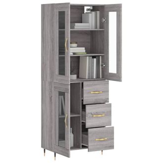 Berkfield Home Highboard Grey Sonoma 69.5x34x180 cm Engineered Wood