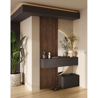 Dmora Recibidor Liscate, Cajones, Modular, 2 Pares, 0x0x0h Cm Marr&oacute;n Oscuro