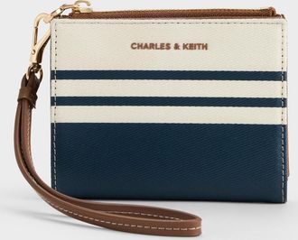 Charles & Keith Hanya Canvas Striped Wristlet