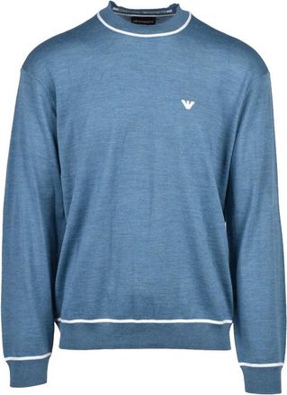 Emporio Armani Wool Crew Neck Sweater - Light Blue