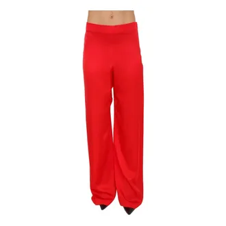 Blugirl Wide Trousers, female, Red, Size: 2XS Straight-leg Satin Trousers
