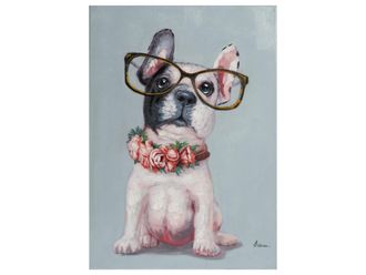 Schubiger M&ouml;bel Bild Kleiner Hund mit Brille