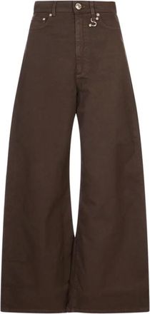 Sportmax Jeans, Dames, Bruin, W25, Katoen, Siamese Wijde Jeans