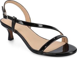 Journee Collection Jemry Kitten Heel Sandal in Patent/Black at Nordstrom Rack, Size 7.5