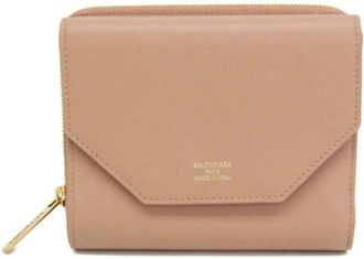 Balenciaga Pre-owned Leather Wallet - Dames - Vintage Accessoires - Beige - ONE Size - Leer - Vintage