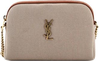 Saint Laurent Gaby Zipped Pouch Canvas crossbody bag - Beige