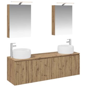 vidaXL Juego De Muebles De Ba&ntilde;o 5 Pcs Roble Artesanal Vidaxl