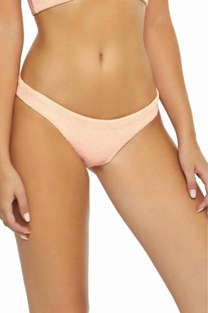 PilyQ Smocked Bikini Bottom In Papaya