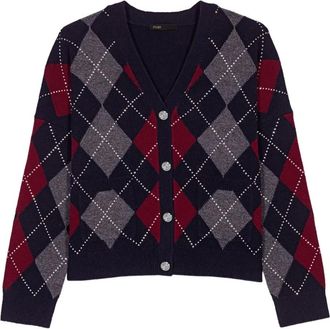 Maje Vest met argyle patroon - Blauw