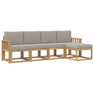 vidaXL Conjunto De Sof&aacute;s De Exterior 5 Pcs Blanco Y Gris Claro Vidaxl