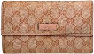 Gucci Pre-owned Wallets, female, Pink, Size: ONE SIZE Pre-owned Vintage Leather Wallet