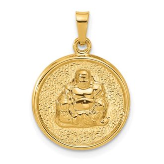 Diamond2Deal 14k Yellow Gold Hollow Buddha Charm Pendant