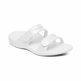 Aetrex Womens Janey Sport Slides In White