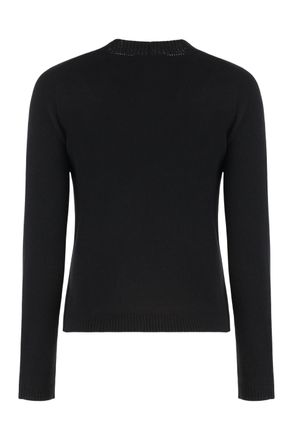 Max Mara Womens Crew Neck Wool And Cashmere Sweater Black