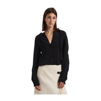 Isabel Marant Blouses, female, Black, S, Black Embroidered Long Sleeve Shirt