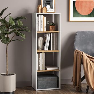 Vicco Estanter&iacute;a Tomy, Roble Blanco/dorado, 40 X 120 Cm 4 Compartimentos