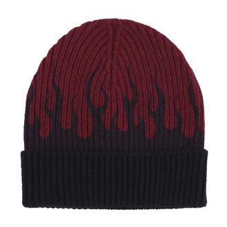 Vision Of Super Flames Beanie Hat met Ribbed Workmanship - Heren - Hoeden - Veelkleurig - ONE Size - Wol - Accessoires