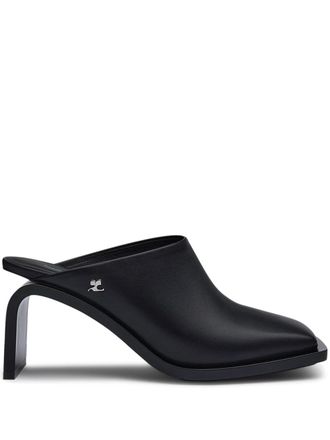 Courr&egrave;ges Stream 75 mm leren muiltjes - Zwart