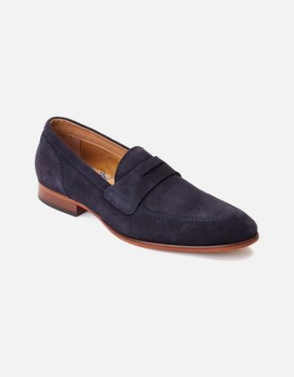 base Mens Mens Bruno Penny Loafer - Navy - Size: 12